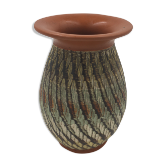 Vase by Alferd Krupp in vintage terracotta