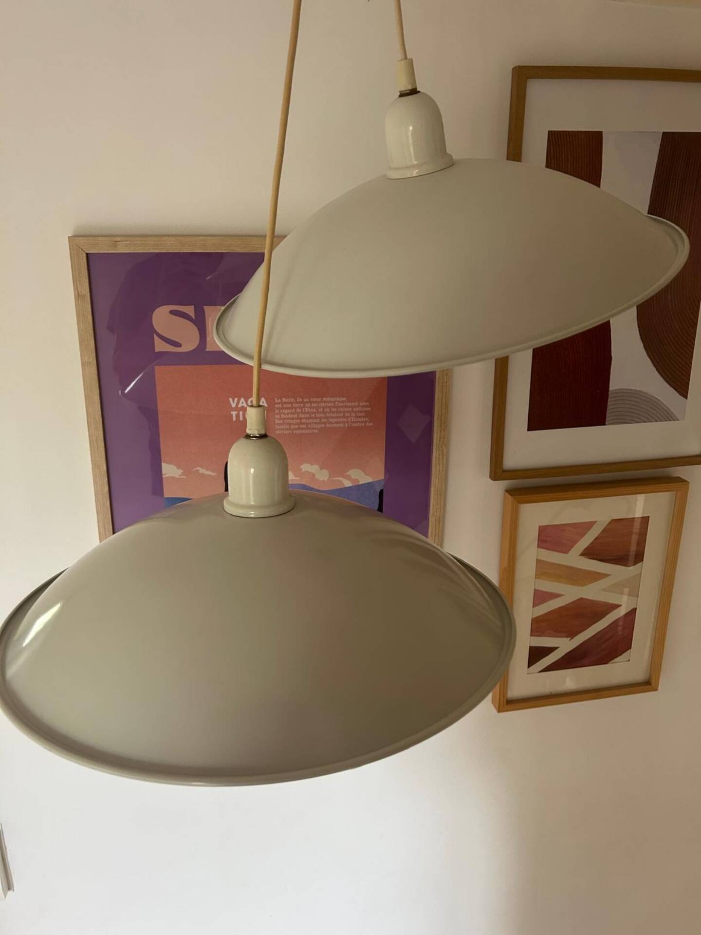 Lot de deux suspension vintage années 70