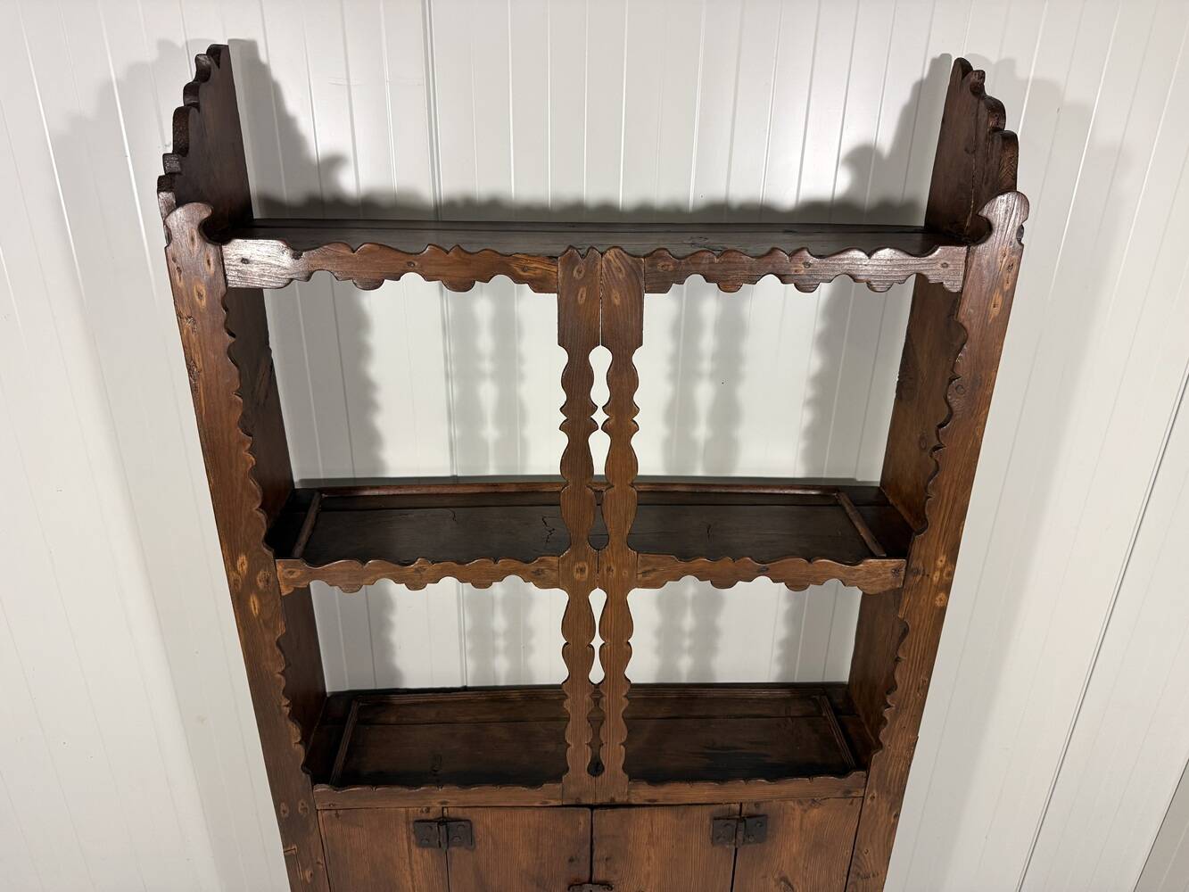 Antique rustic wall unit plate cabinet 1900