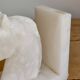 Vintage white stone marble effect bookend horse