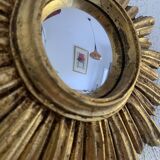 Miroir vintage 1960 soleil oeil de sorcière or - 27 cm