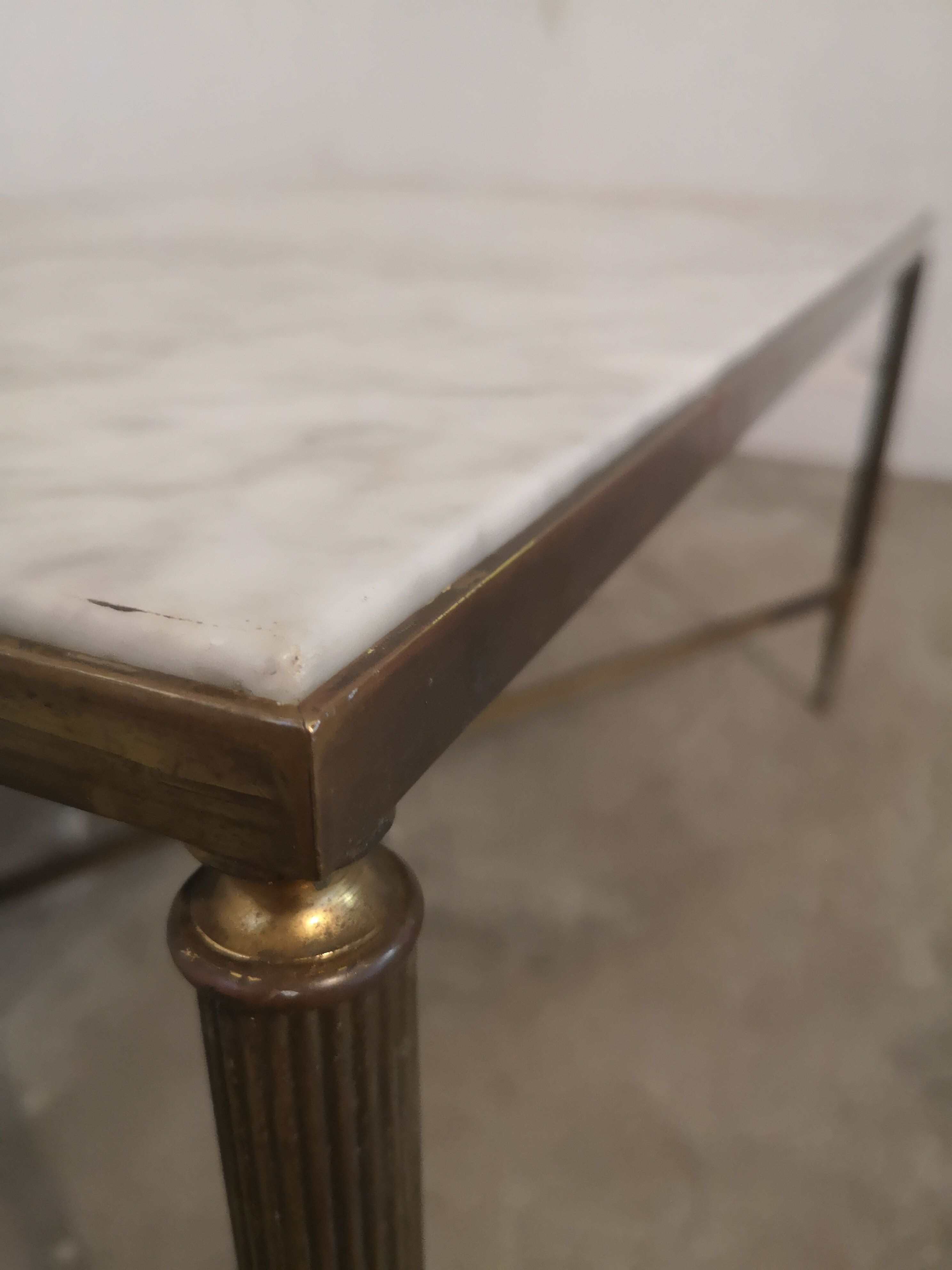 Vintage brass and marble coffee table