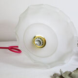 Suspension in white glass, vintage