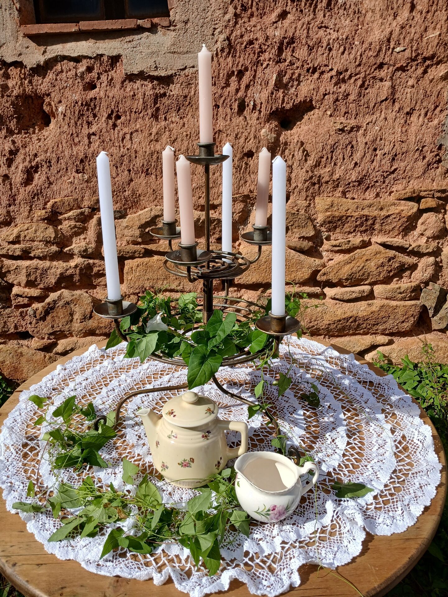 Wrought iron chandelier with 7 candles