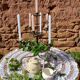 Wrought iron chandelier with 7 candles