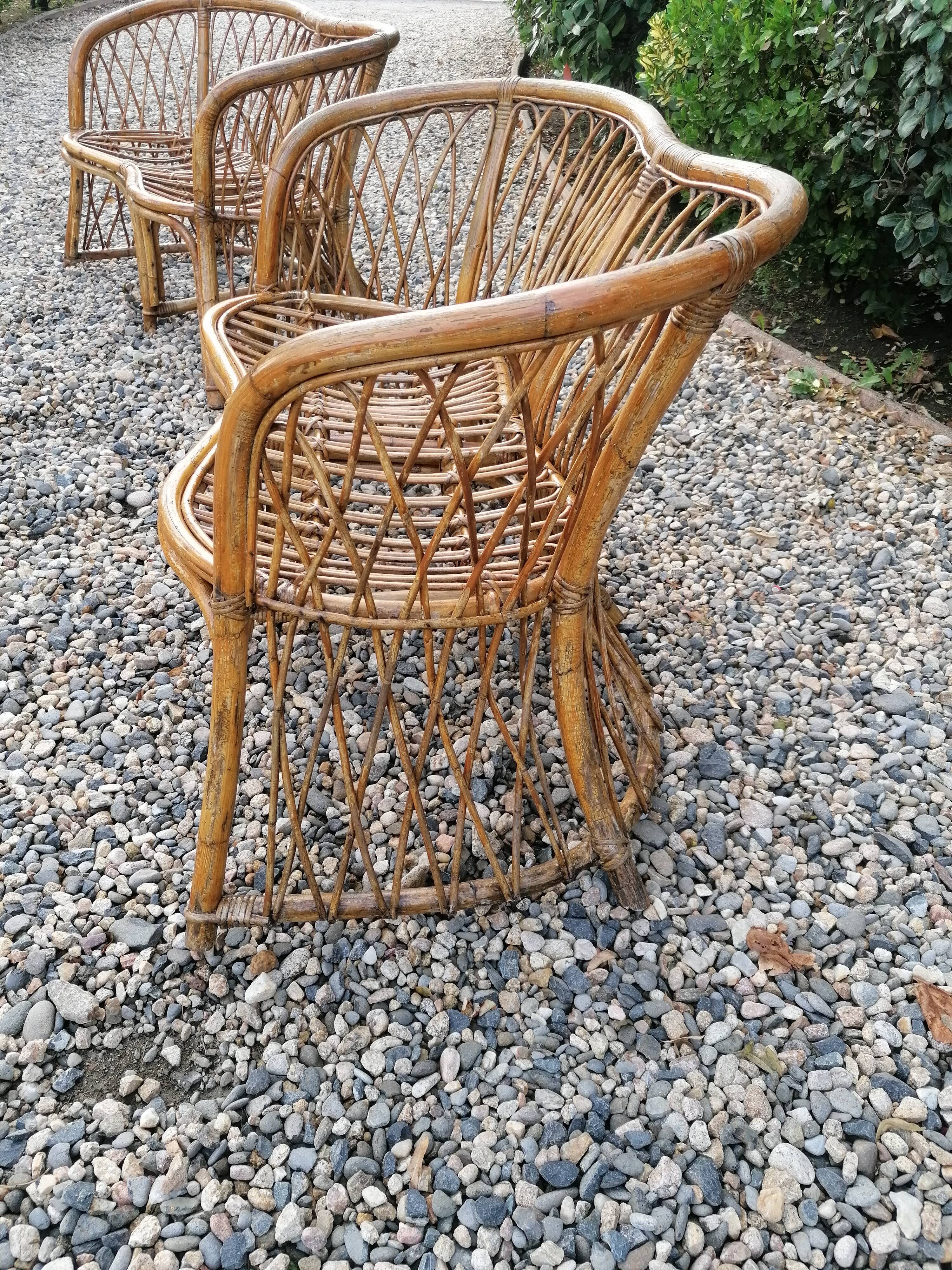 Pair of bamboo sofas