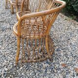 Pair of bamboo sofas