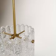 Suspended cylindrical crystal chandelier Mid-Century modern Carl Fagerlund for Orrefors, 1960s