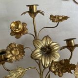 Brass church candelabra with fleur-de-lys