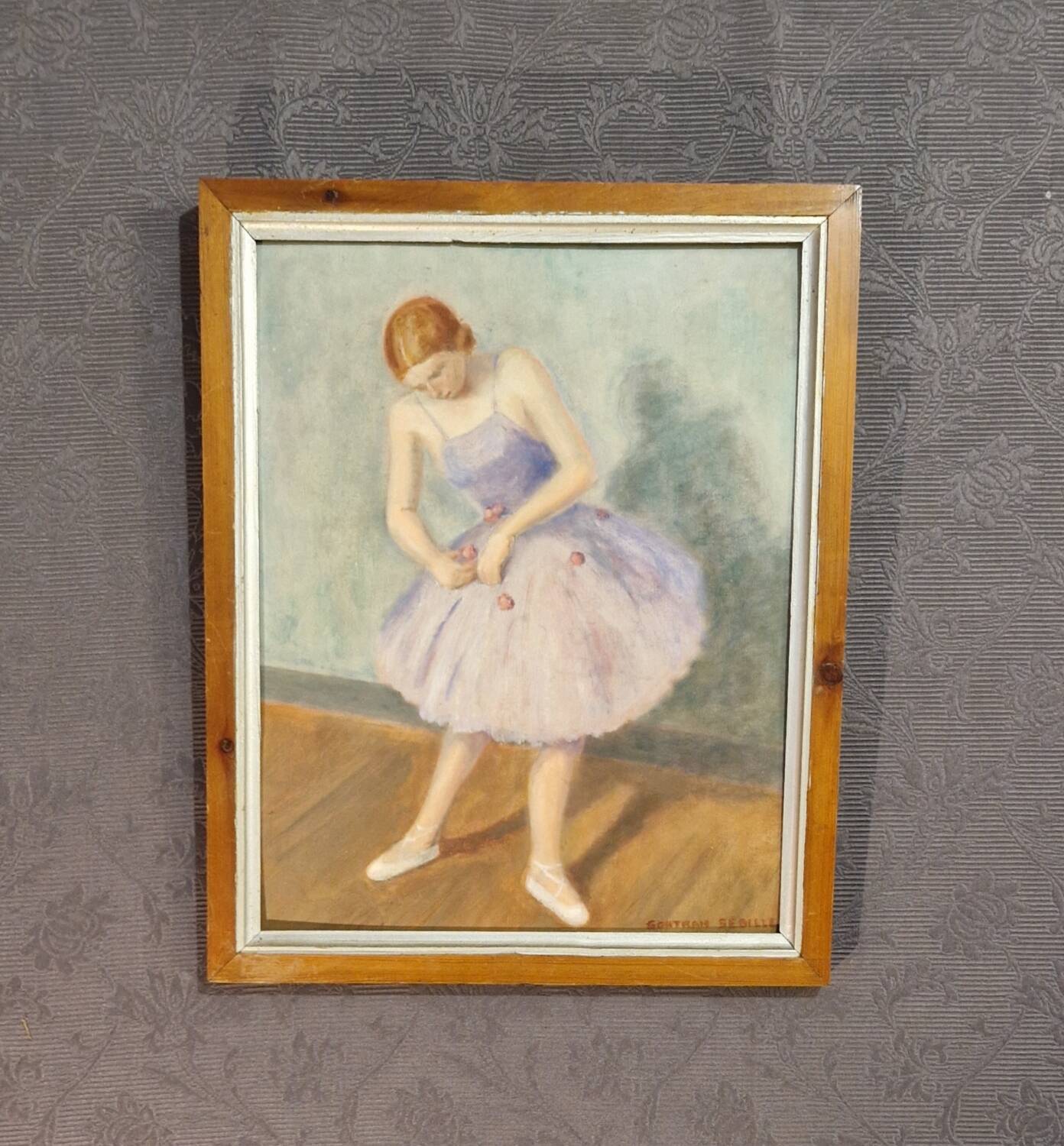 Painting of an Art Deco dancer by Gontran Sedille