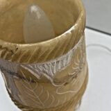 Vintage Alabaster Lamp with Floral Pattern Shade