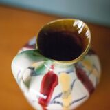 Pair of vintage ceramic vase U-Keramik 1505/20 West Germany, vase with handle, collection, pottery