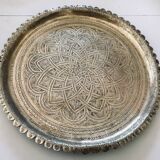 44cm chiseled brass tray