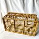 Vintage rattan bottle rack basket