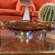 Art Deco large orange glass centerpiece / vide-poche, Italy 1940s