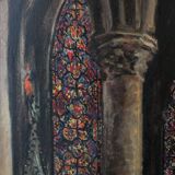 20th century French school painting "Apse of the Cathedral of Saint-Om