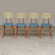Lot de 4 chaises bois TON Bystrice Thonet bleu