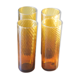 Vintage amber tube glasses