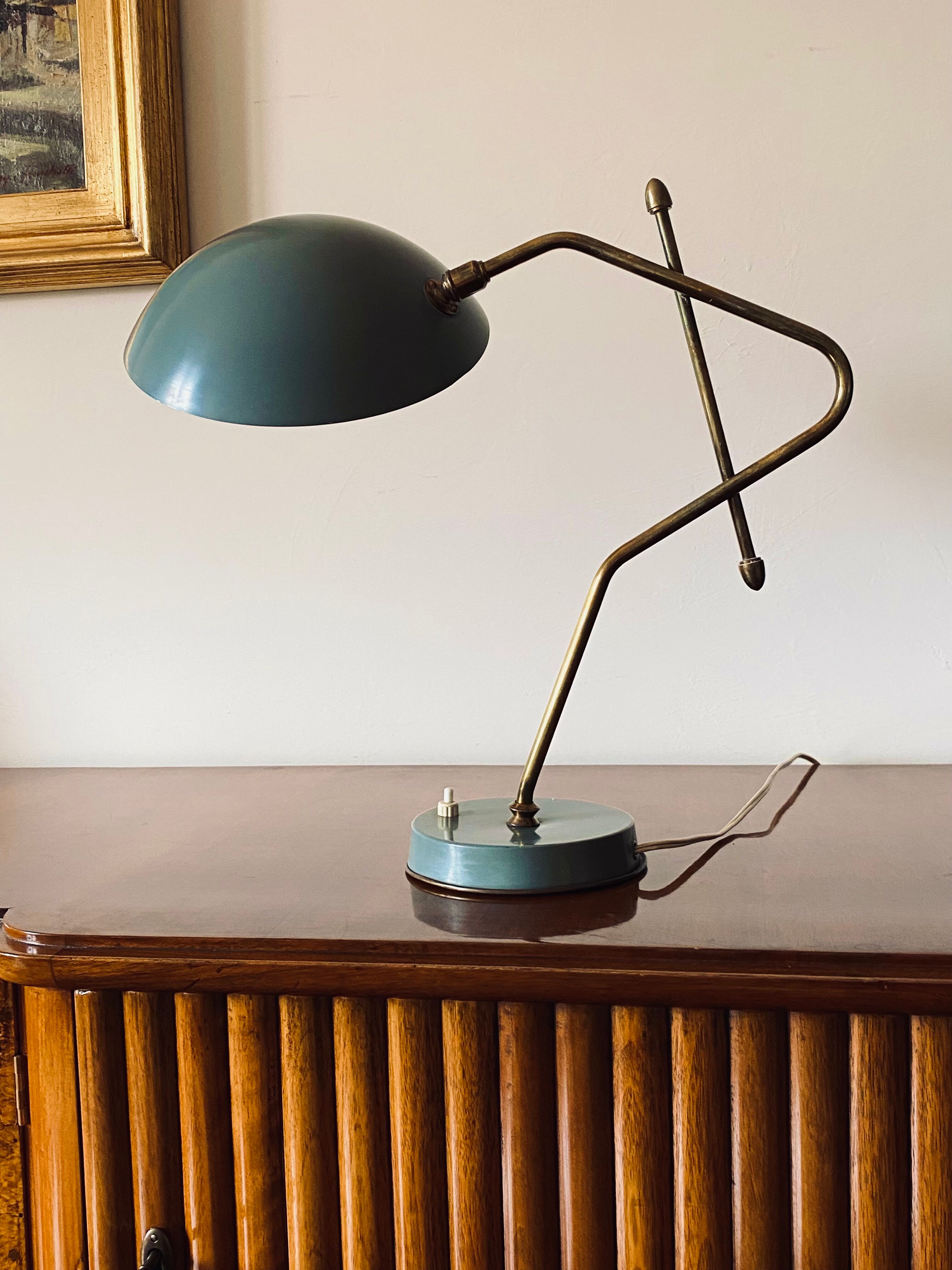 Light blue table lamp, France 1960s