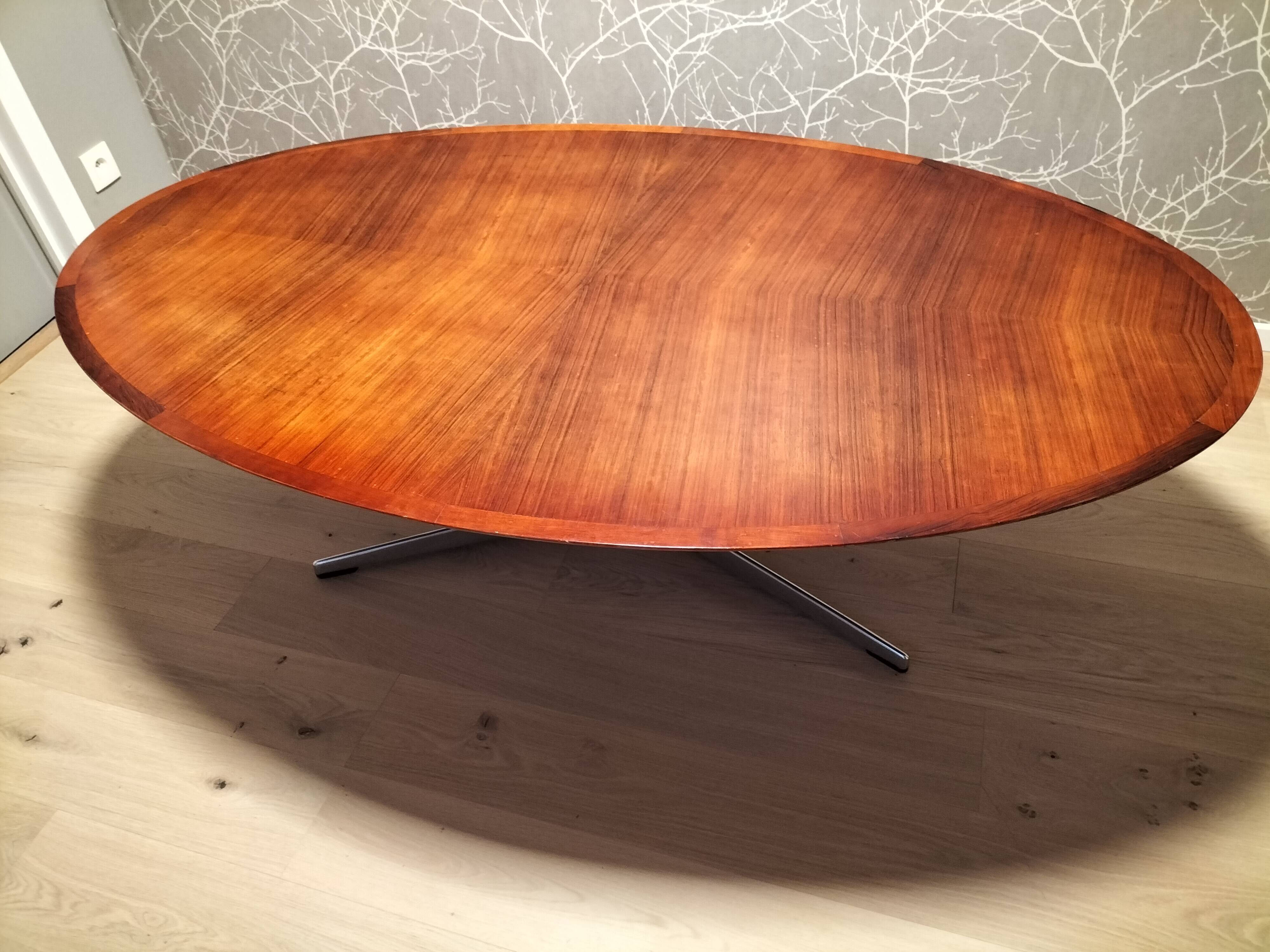 Coffee (or high) oval wooden table