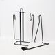 Minimalist black metal fireplace accessory set 'Mace-Line' by Ann Maes - 1970s