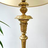 Louis XVI column floor lamp in gilded wood