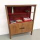 1950s Brazilian modernist library in exotic wood and lacquer.