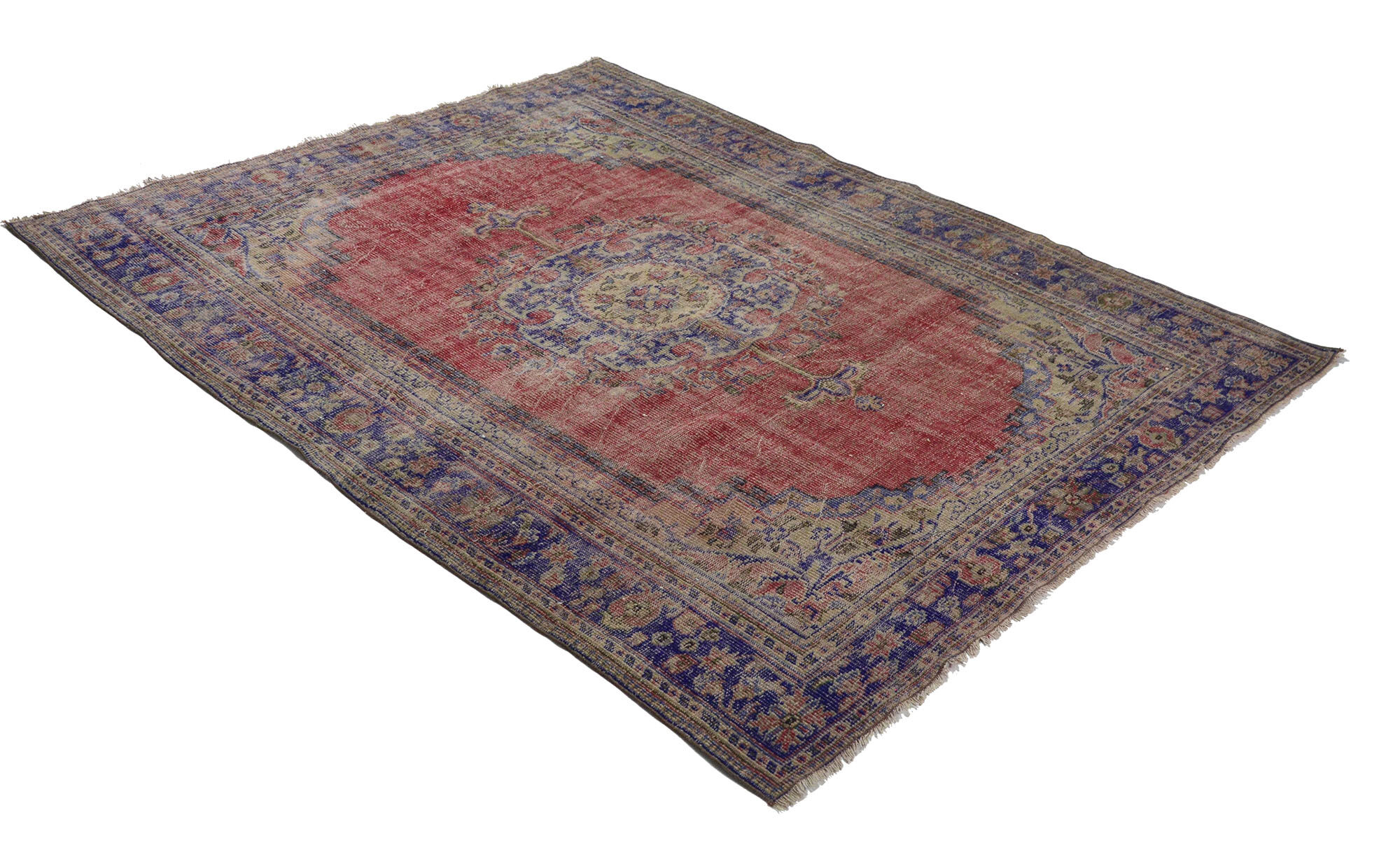 Anatolian handmade vintage rug 273 cm x 212 cm