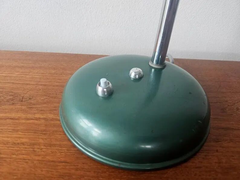 Very Rare Midcentury Industrial Table or Desk Lamp Helo Leuchten, Germany, 1950s