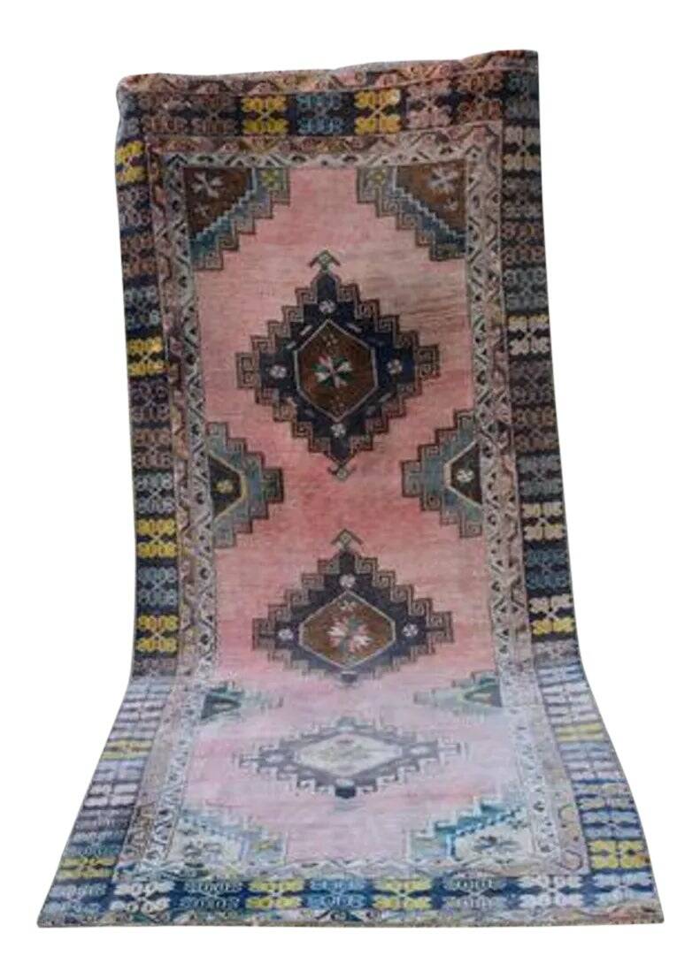 Vintage Turkish hallway rug 135x330 cm