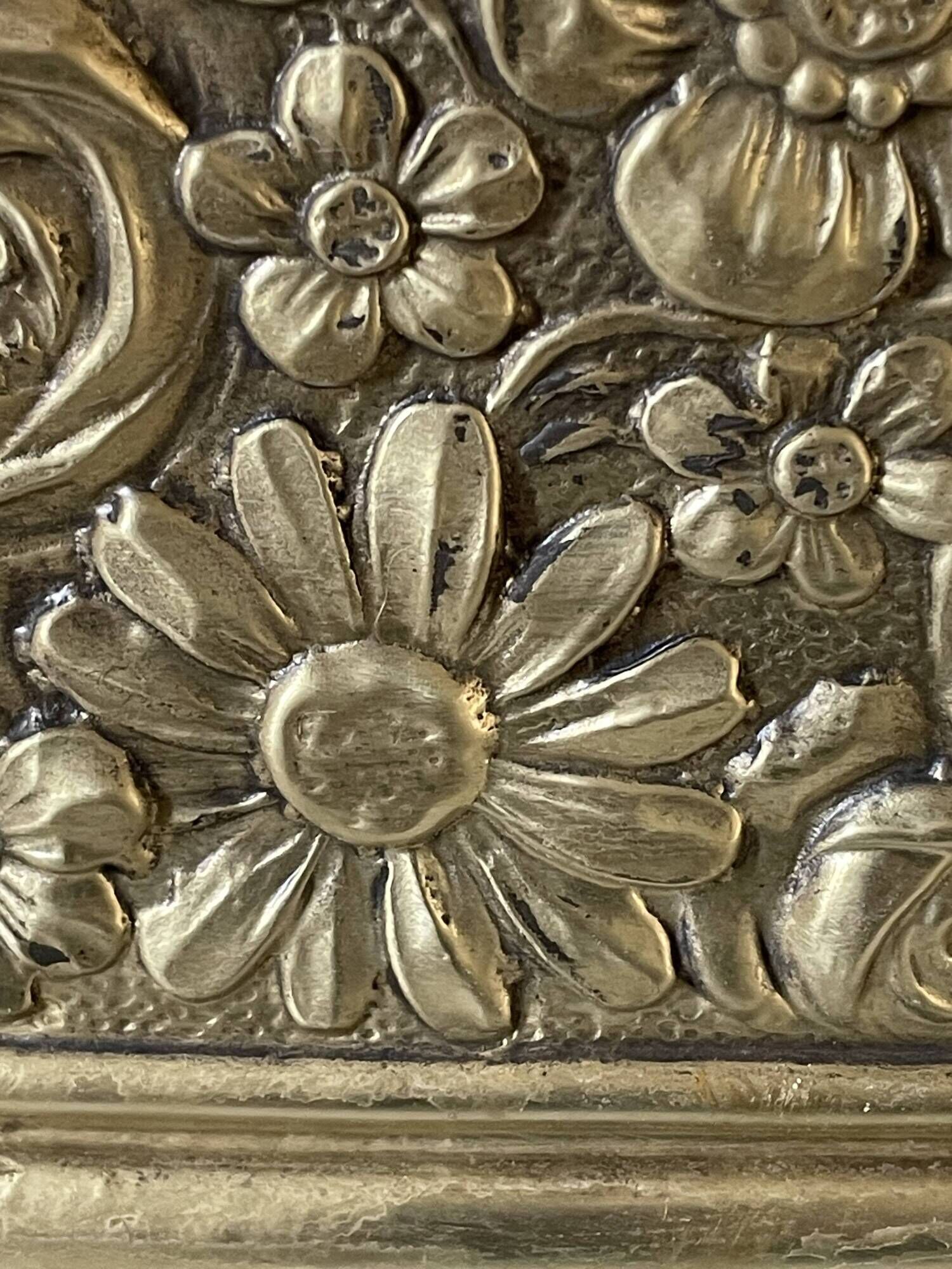 Old repoussé brass planter