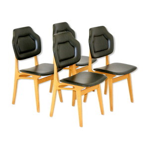 set de 4 chaises en simili-cuir