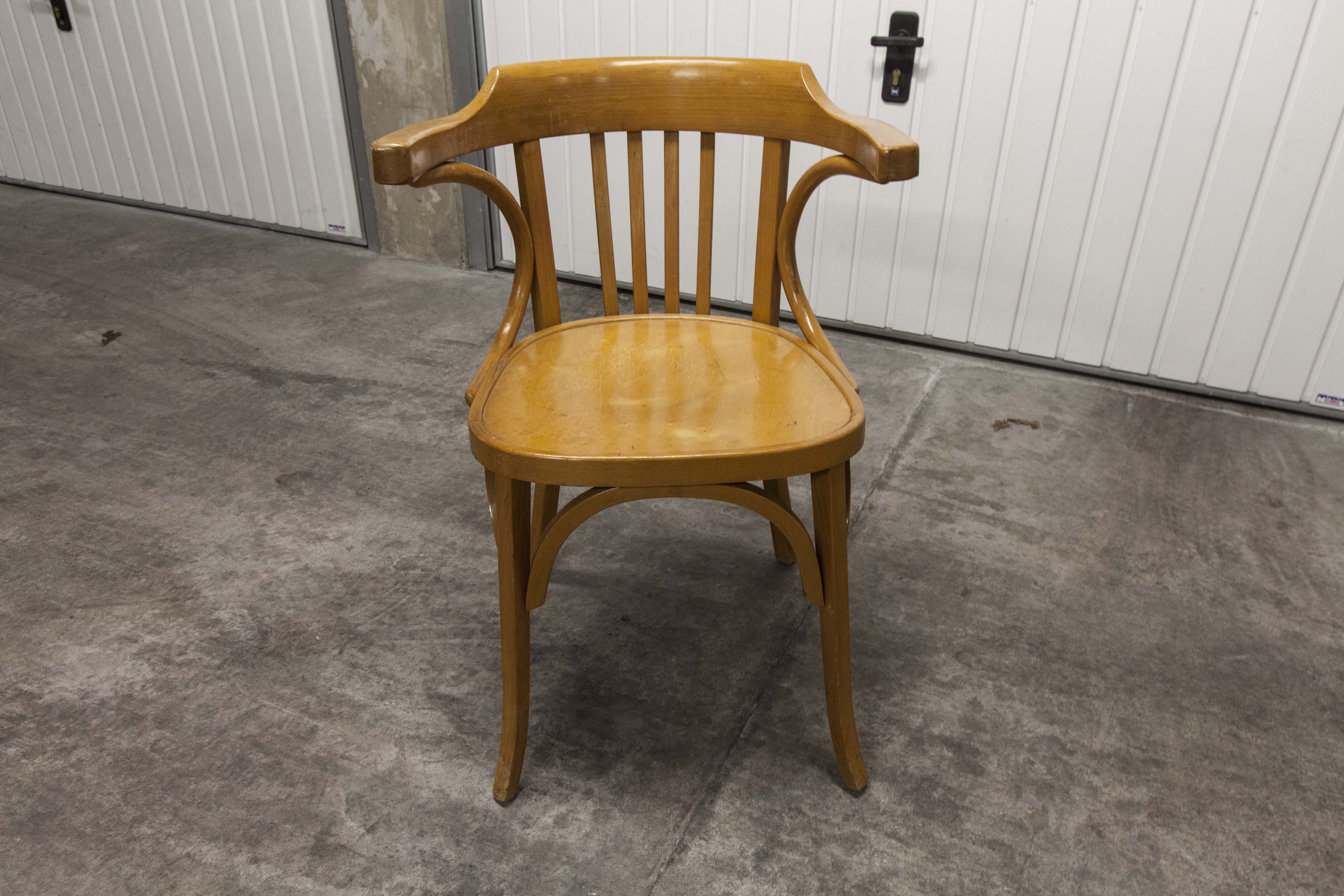 Signed Baumann desk armchair light wood