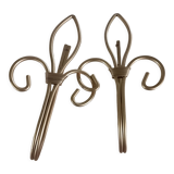 Lot 2 hooks for curtain embraces fleur de lys gilded