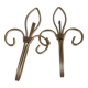 Lot 2 patères pour embrases à rideaux fleur de lys doré