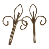 Lot 2 hooks for curtain embraces fleur de lys gilded