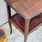 Desserte en bois vintage pieds courbés