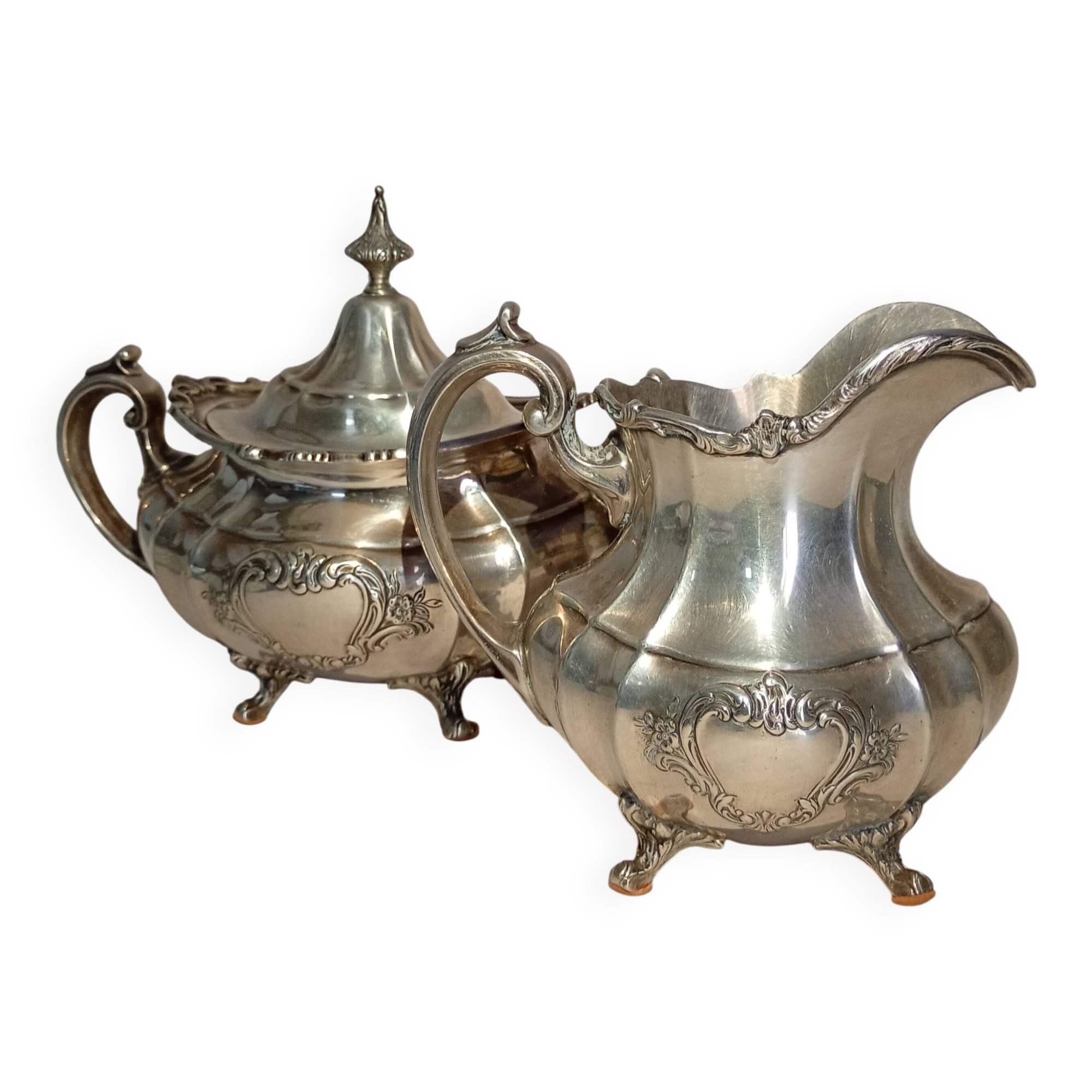 Reed & Barton Solid Sterling Silver Sugar Bowl & Creamer 790 grams