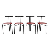 Ensemble de 4 chaises de salle à manger postmodernes, années 1980