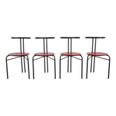 Ensemble de 4 chaises de salle à manger postmodernes, années 1980