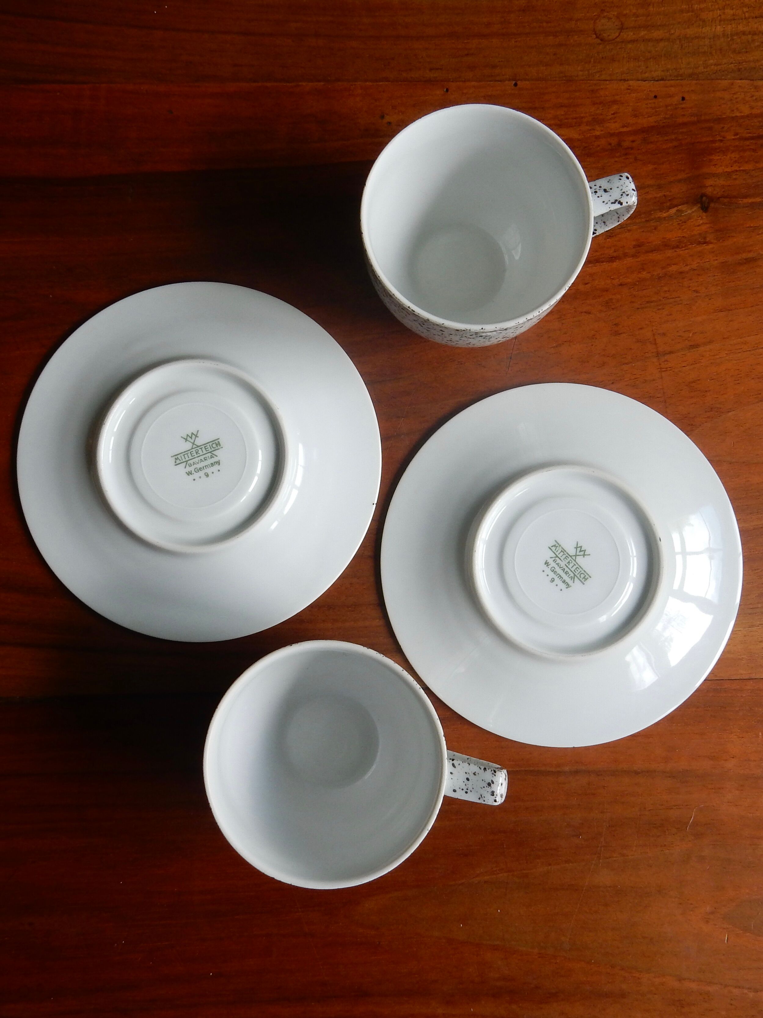 Bavaria, 2 coffee cups, 80s sandstone cups, West Germany
