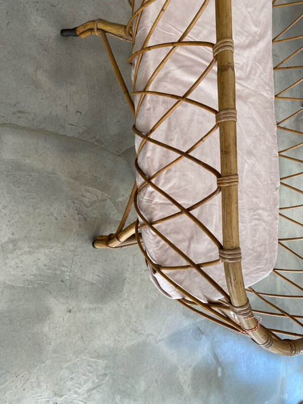 Berceau en rotin avec matelas