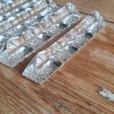 Set of 12 chiseled crystal knife holders