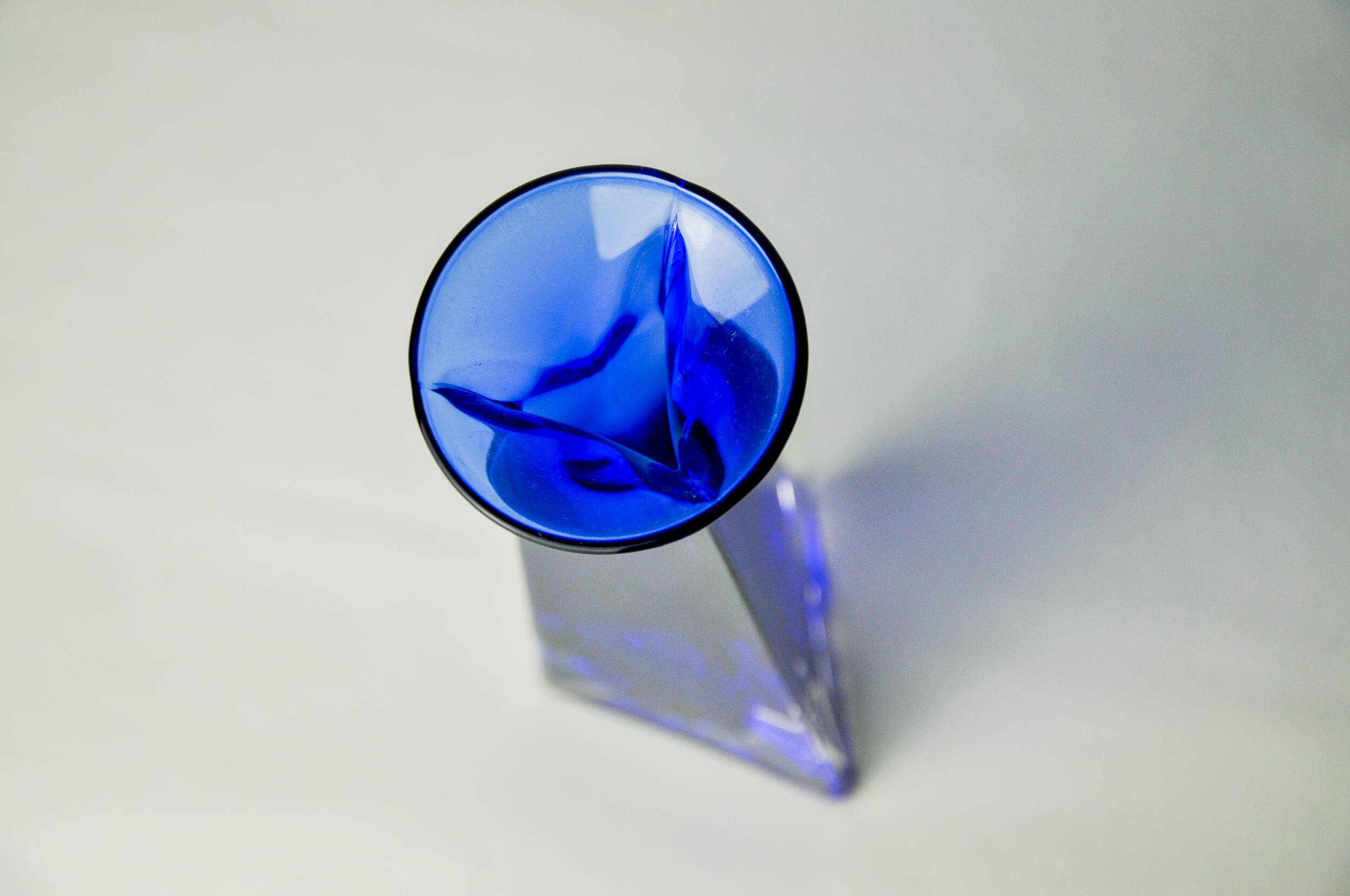 Soliflore Sommerso blue in Murano glass, Italy, 1970