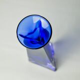 Soliflore Sommerso blue in Murano glass, Italy, 1970