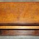Brights of Nettlebed style Sheraton dwarf library in burr elm, walnut, and mahogany.