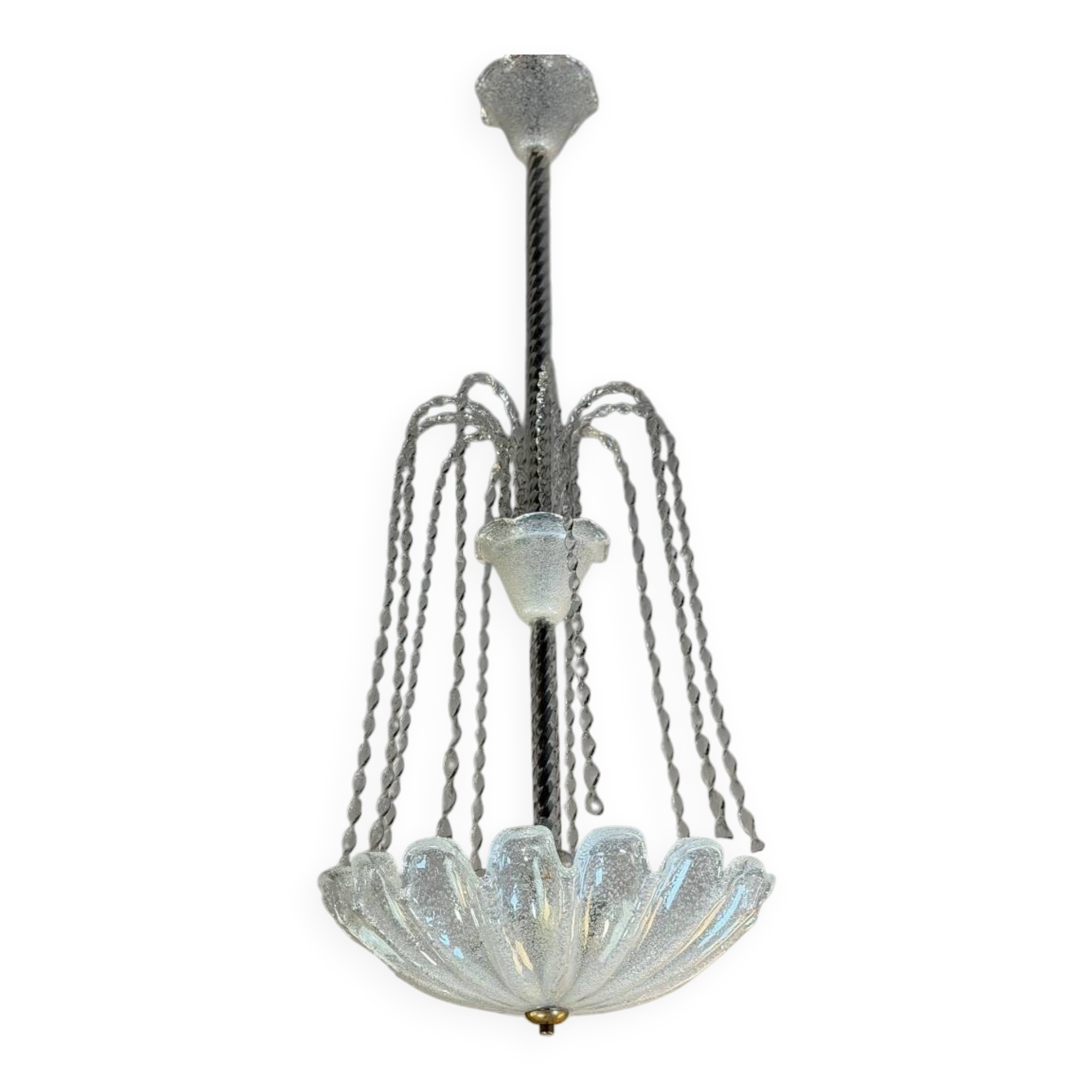 Colourless Murano glass chandelier, Venice circa 1940