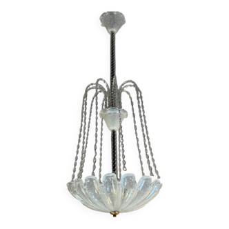 Colourless Murano glass chandelier, Venice circa 1940
