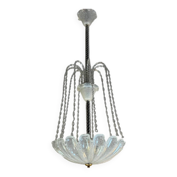 Colourless Murano glass chandelier, Venice circa 1940