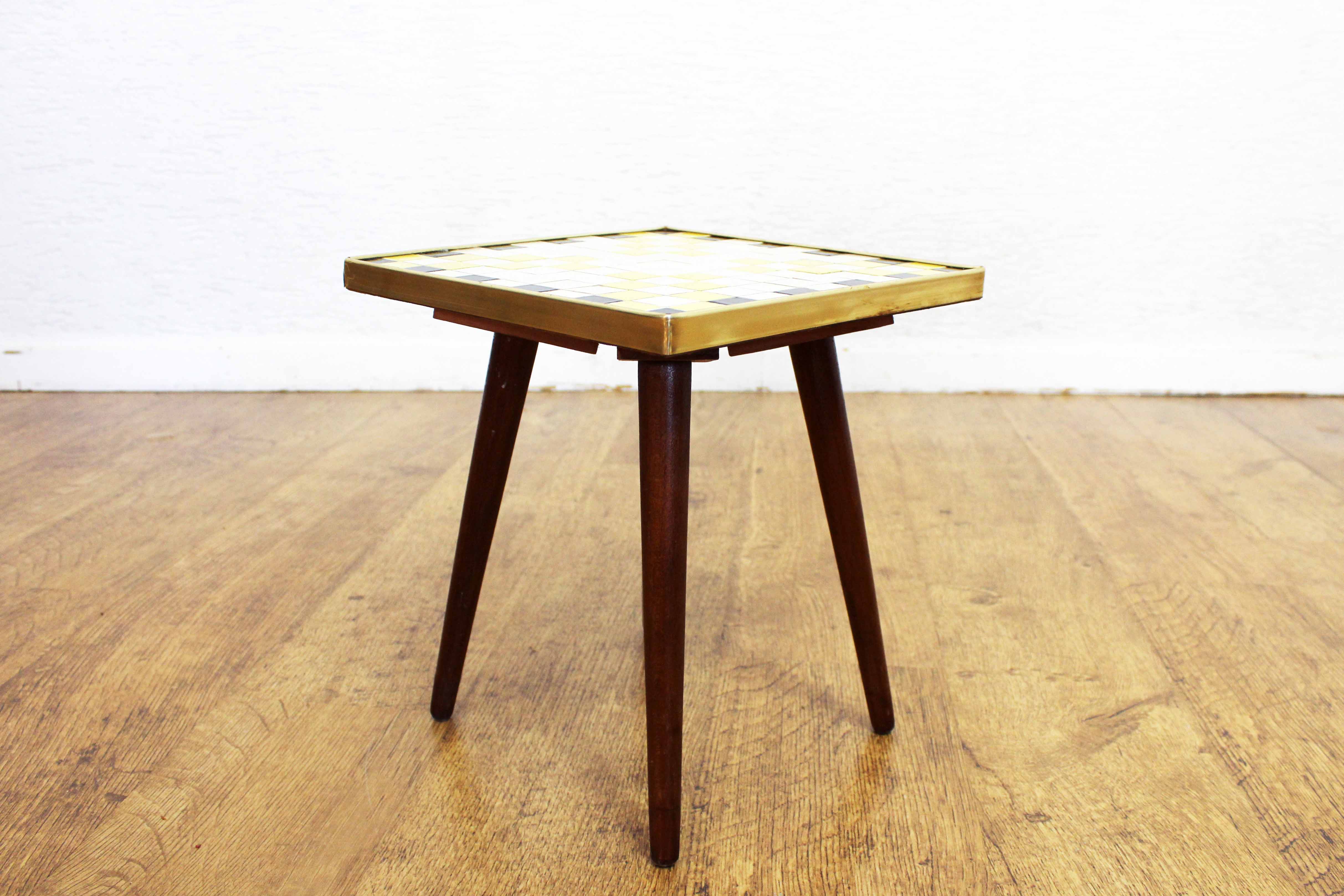 Vintage mosaic pedestal table